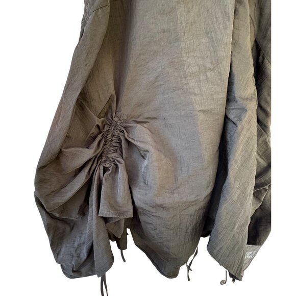 Whimsy Black Ruched Asymmetrical Wmns Skirt Size 4  Drawstring Avant Boho Gothic - Picture 8 of 10